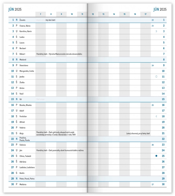 Pocket planner with waves design 2025