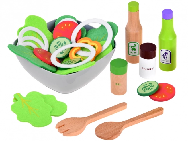 Wooden Salad Bowl Set for Kids