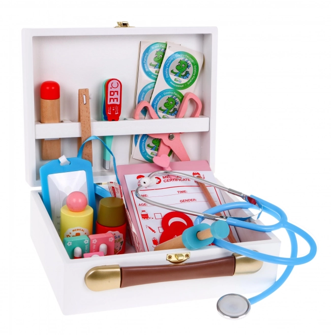 Wooden Doctor Set for Kids 3+ with Educational Booklets and Stickers