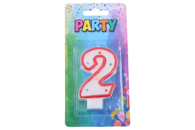 Red Number 2 Party Candle