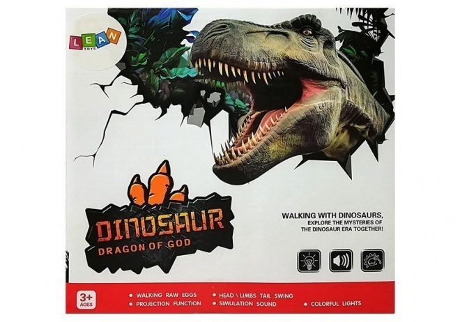 Green Battery-operated Dinosaur with Sound and Projector