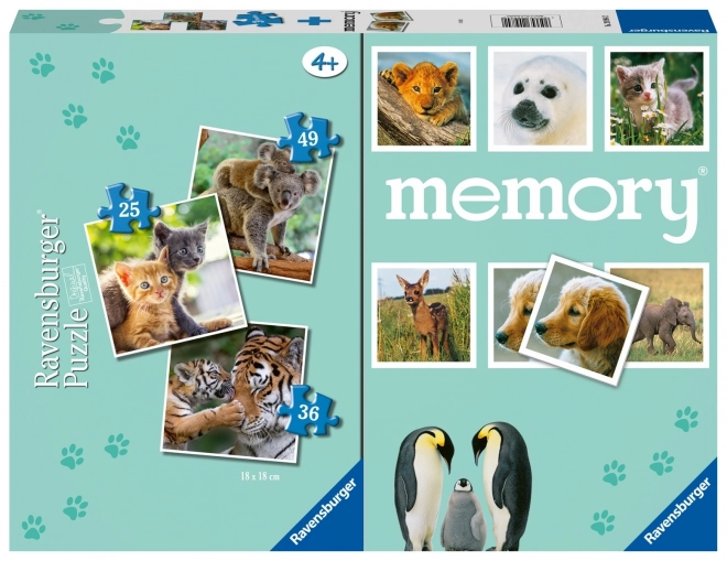 Animal Memory Game Puzzle 3in1