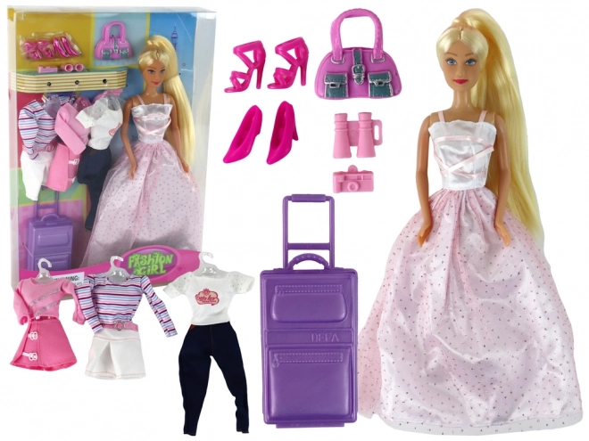 Doll with Long Hair and Fashion Accessories