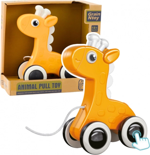 Yellow Pull-Along Giraffe with Squeaker