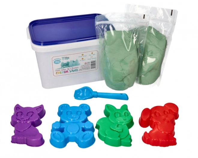 Kinetic Sand 2 Kg Mint with Animal Molds and Shovel