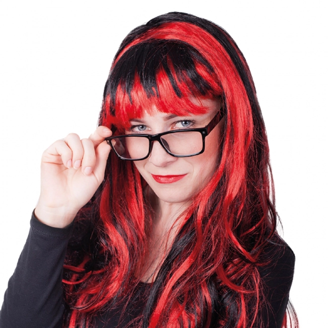 Red and Black Witch Wig for Adults