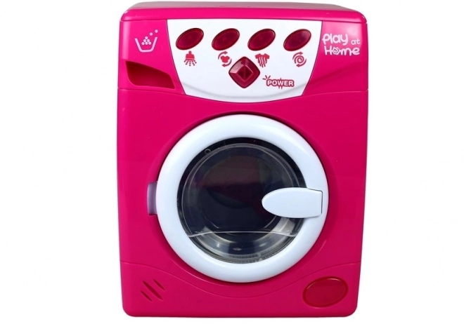 Battery-Operated Pink Washing Machine with Sound