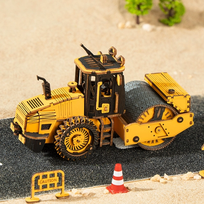 Robotic Wooden 3D Puzzle Road Roller