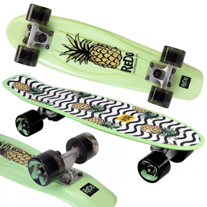 Green Penny Board with Pineapple Graphics