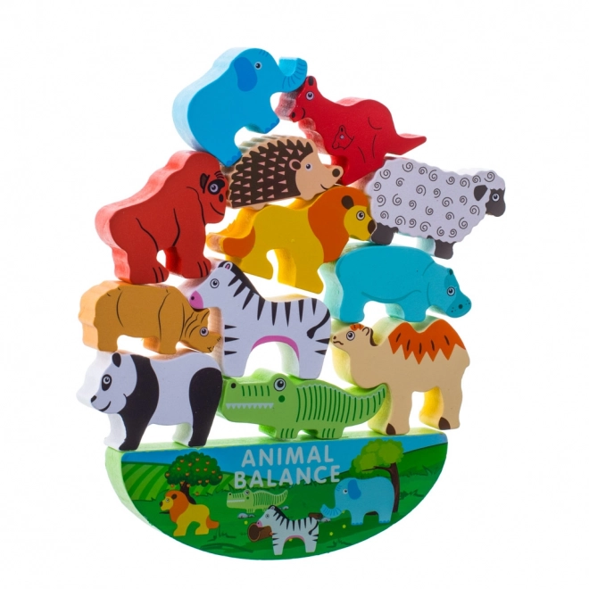 Balancing Safari Animals Wooden Puzzle