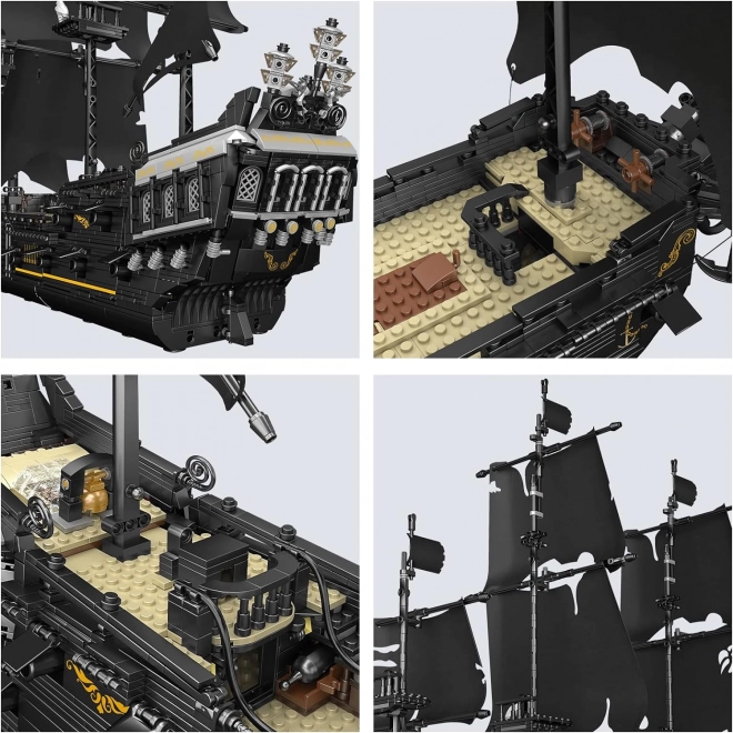 Pirate Ship Building Blocks Black Sail Set