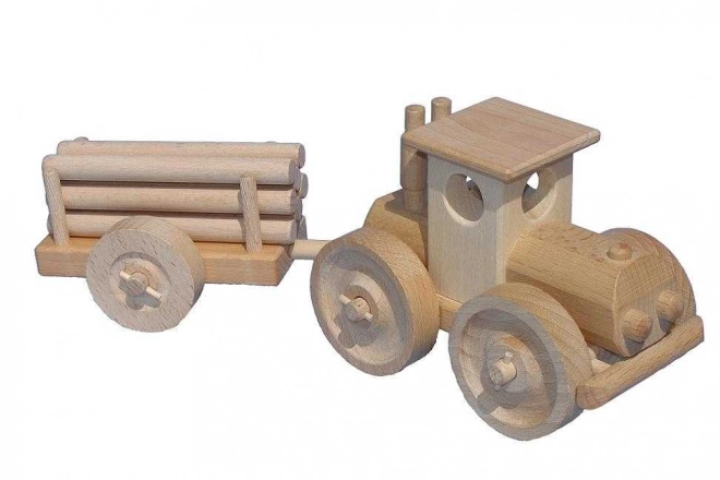 Ceeda Cavity Wooden Tractor with Logs