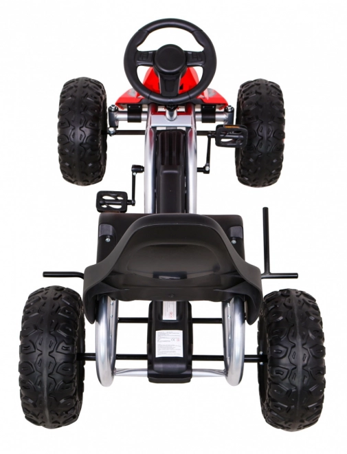 Large Pedal Go-Kart Strong for Children Red + 100 kg Load + EVA Wheels + Hand Brake + Sport Seat