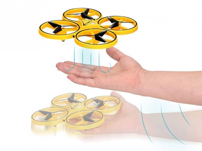 Hand Gesture Drone with LED Lights – Yellow