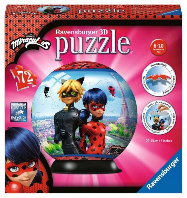 3D Puzzleball Ladybug & Cat Noir