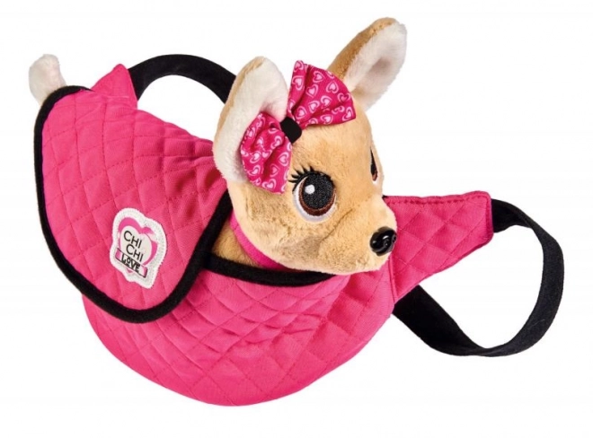 Chihuahua Dog Plush with Stylish Shoulder Bag