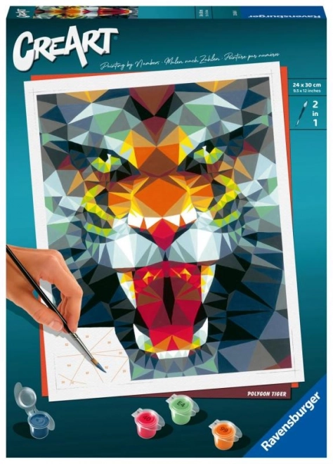 Polygon Tiger Paint-by-Numbers Kit