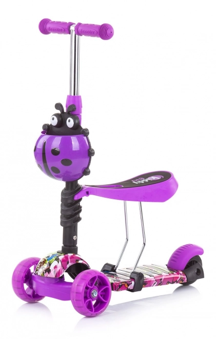 Chipolino Scooter with Parent Handle Kiddy Evo 3-in-1 Ocean – Purple Graffiti