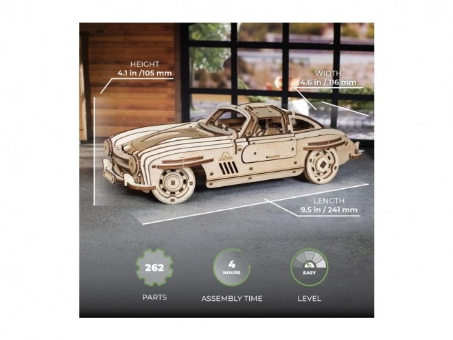 Ugears 3D Wooden Mechanical Puzzle Winged Sports Coupe