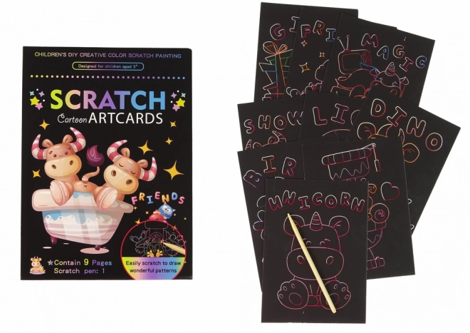 Scratch Art Animal Coloring Set for Kids