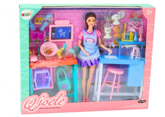 Veterinarian Doll Set with Care Clinic Furniture and Accessories