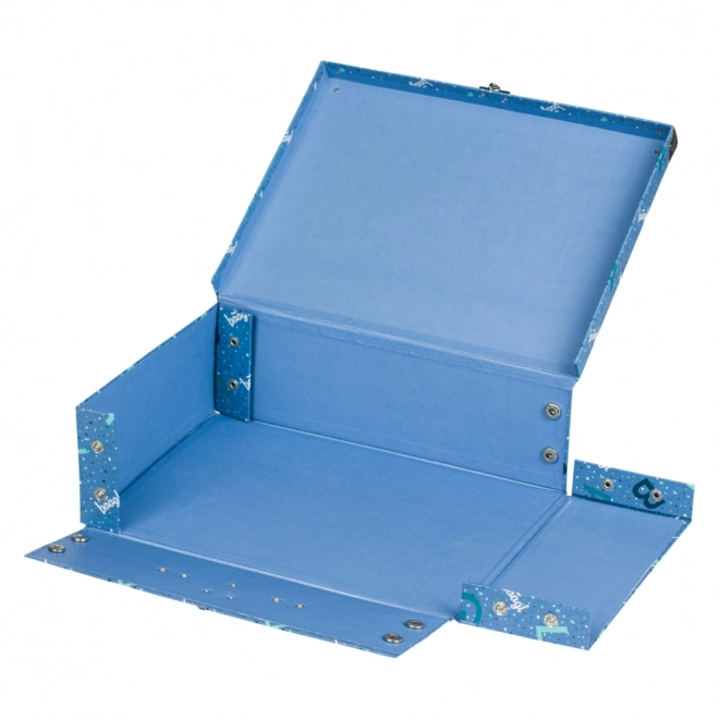 Baagl Foldable School Suitcase Blue with Hardware