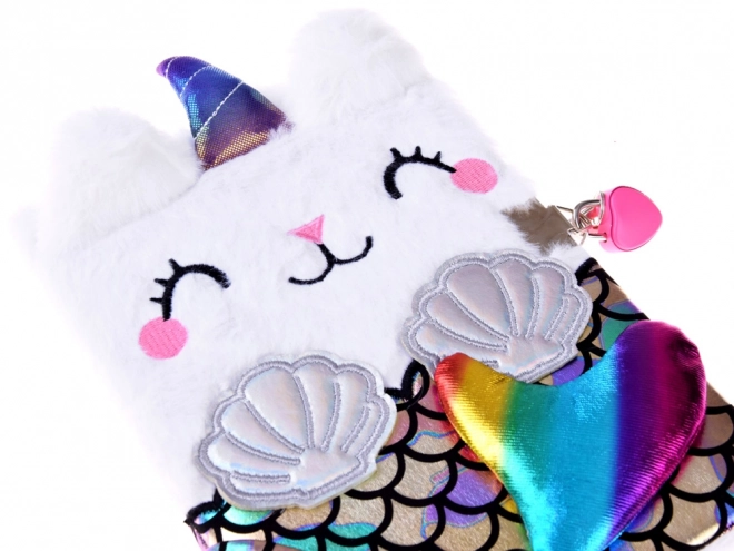 Secret Diary with Lock Cat Unicorn Mermaid