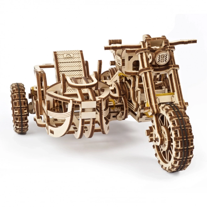 Ugears 3D Wooden Mechanical Puzzle Motorcycle with Sidecar