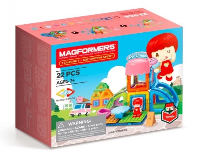 Magnetic Building Blocks City Set - Ice Cream Shop