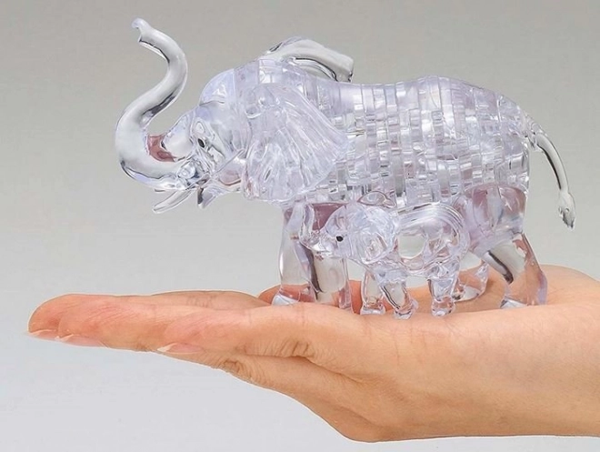 3D Crystal Puzzle Elephant with Baby