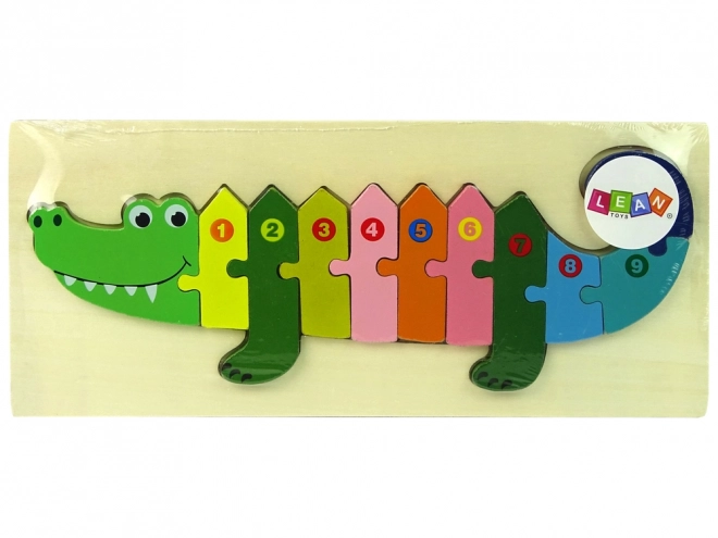 Wooden Crocodile Number Puzzle Set