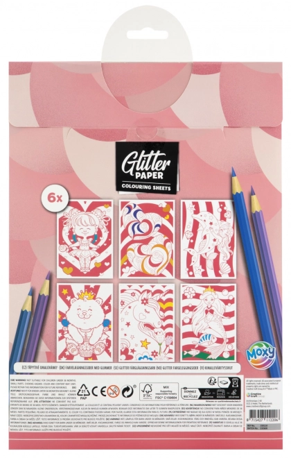 Glitter Coloring Pages A4