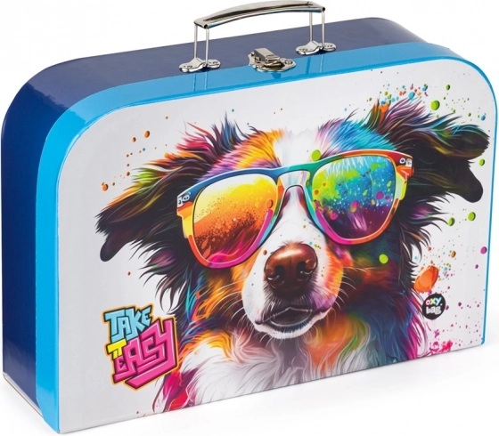 Gyermek laminált bőrönd 34 cm – kutya