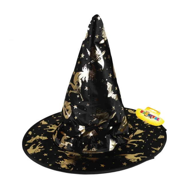 Children's Halloween Witch Hat with Gold Decor