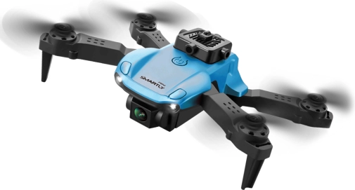 Mini foldable RC drone without camera SMARTLY, blue