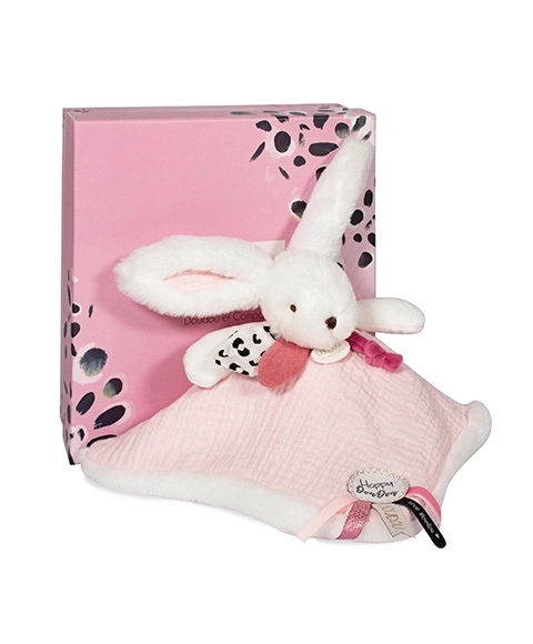 Doudou Pink Gift Set - Bunny with Blanket 25 cm