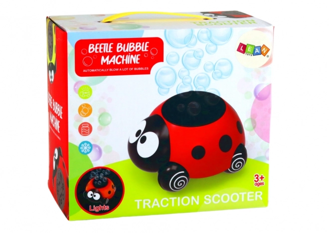 Illuminated Ladybug Bubble Machine on Wheels