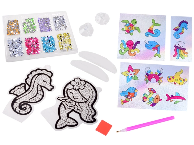 Complete creative set with ocean motifs