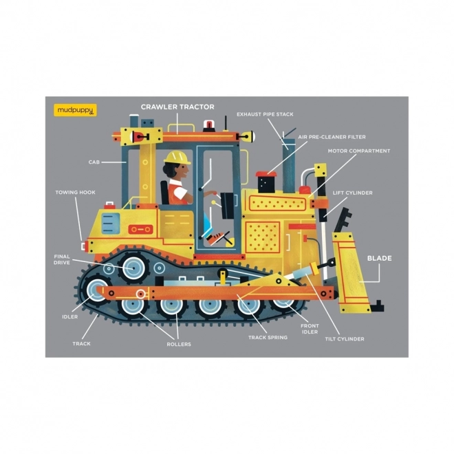 Mudpuppy Bulldozer Puzzle 48 Pieces