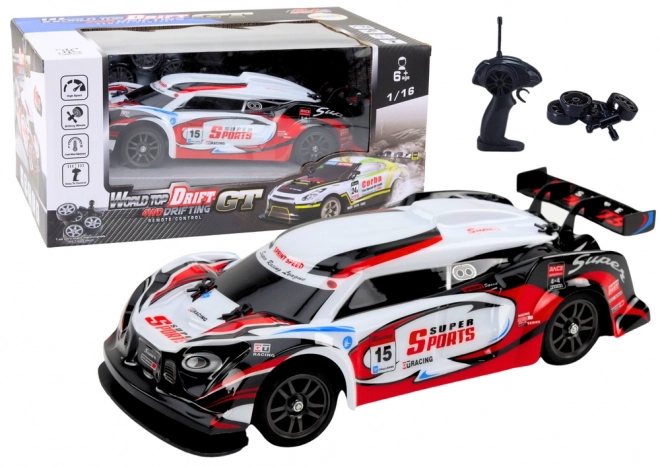 Remote Control Sport Car 1:16 Drift with Interchangeable Red and White Wheels