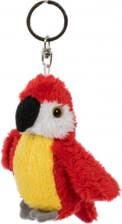 Portachiavi in peluche Ara rosso 9 cm
