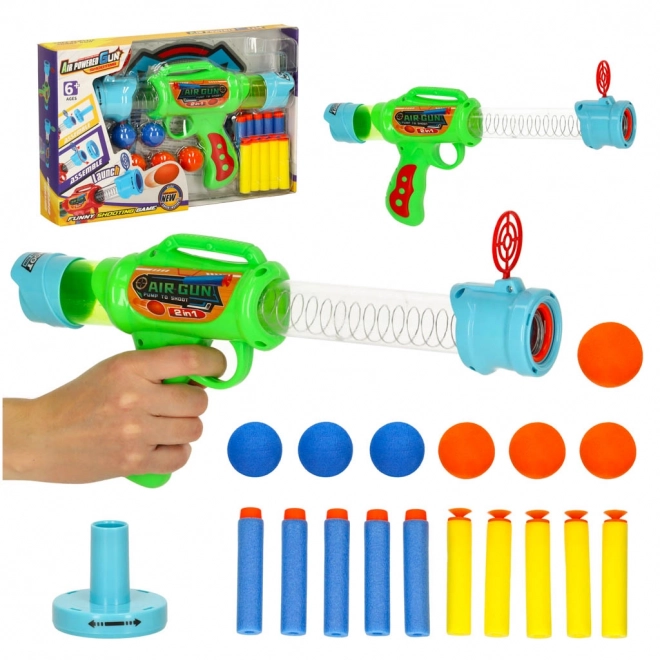 2-in-1 Toy Gun with Foam Bullets