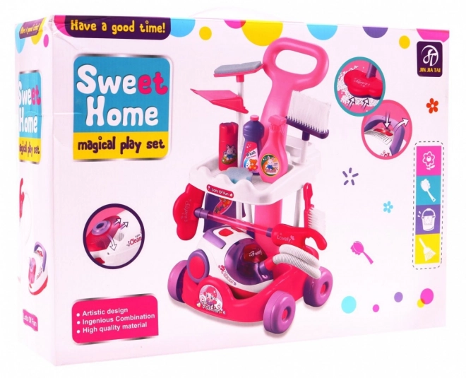 Interactive Cleaning Cart with Vacuum and Accessories for Kids 3+