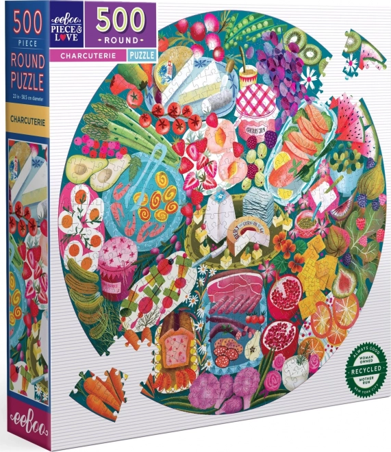 Eeboo Charcuterie Round Puzzle 500 Pieces