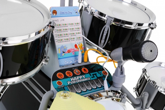 Musical Set: Drum Kit with Keyboard and Microphone for Kids 3+ with Light-Up Drums