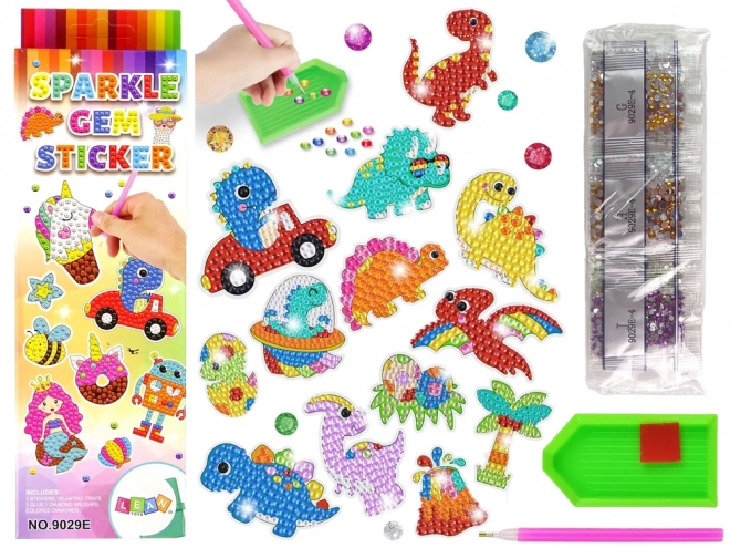 Diamond Painting Dinosaur Sticker Set