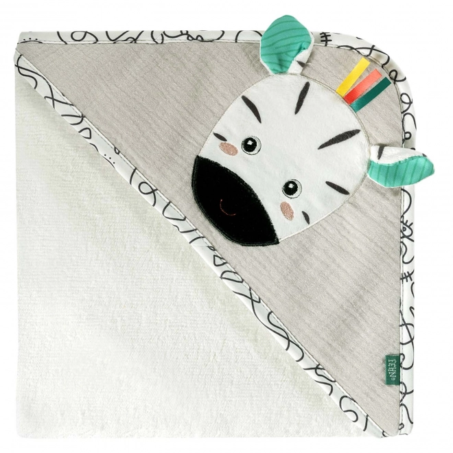 Hooded Baby Towel with Zebra Design