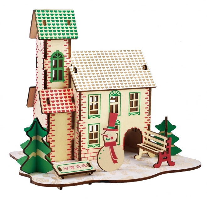 Wooden 3D Puzzle Winter House