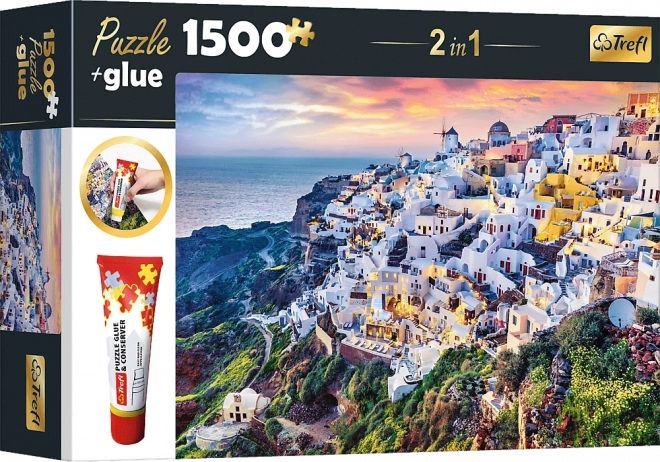 Trefl 2-in-1 Puzzle Set Beautiful Island of Santorini, Greece