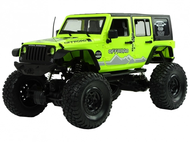 Remote Control Off-Road Rock Crawler with Green Shock Absorbers 4x4